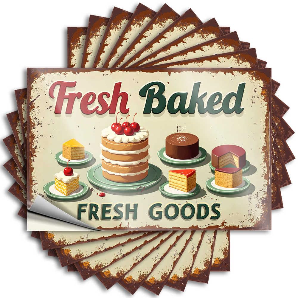 Man Cave Decor Bumper Decals - Fresh Baked Delights: A Gourmet Cake Collection Affirmation Durable Sticker Easy Apply for Outside Decor(12X18CM)