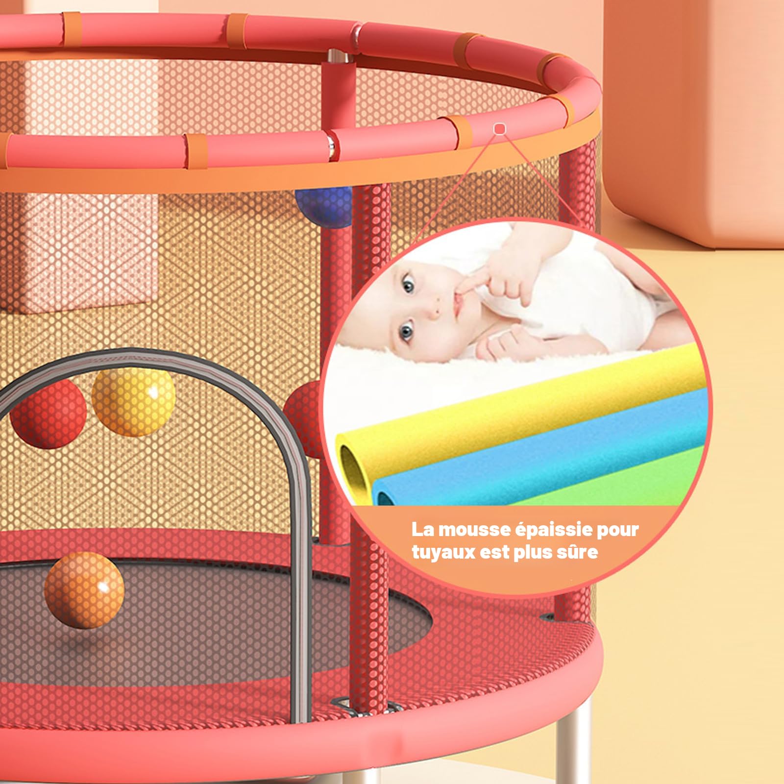 Trampoline SucceBuy Trampoline pour Enfants 152.5cm, Mini-Tout-Petit Trampoline SucceBuy Trampoline pour Enfants 152.5cm, Mini-Tout-Petit