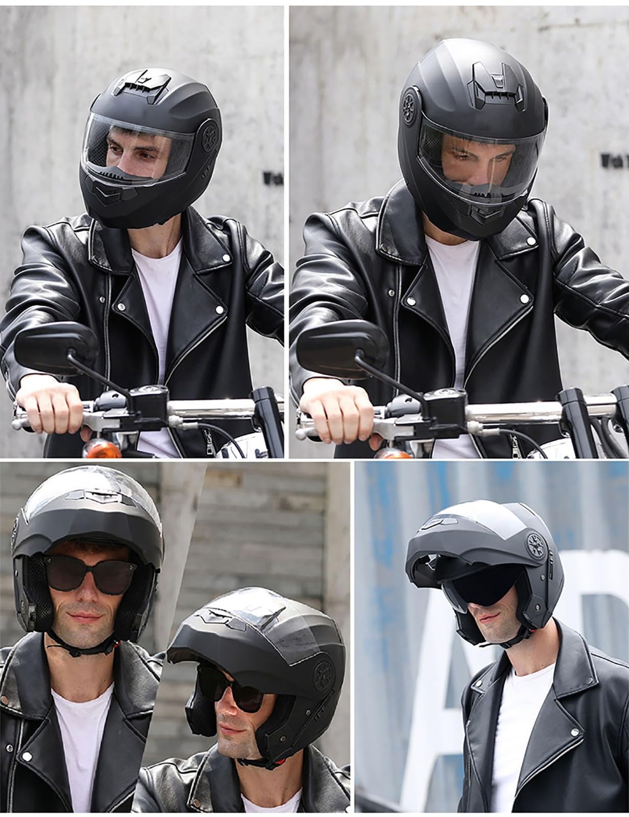 Składany kask motocyklowy z podwójną wizjerem, modułowy kask motocyklowy do wyścigów, sportów i turystyki, kaski męskie i damskie, zatwierdzone przez DOT/ECE