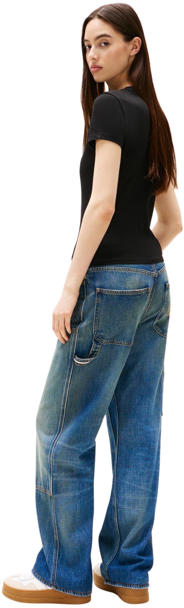 Tommy Jeans Donna T-Shirt Maniche Corte Slim Essential Logo Cropped
