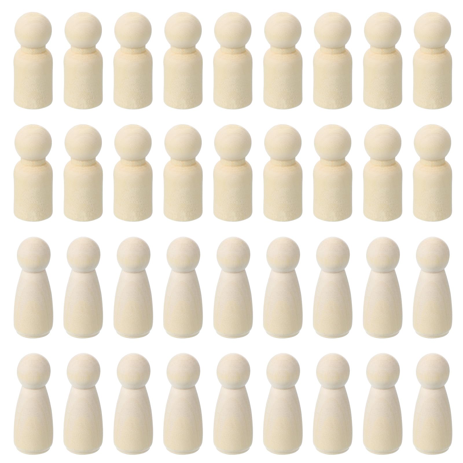 PATIKIL 1.69" Height Wooden Pegs Peoples