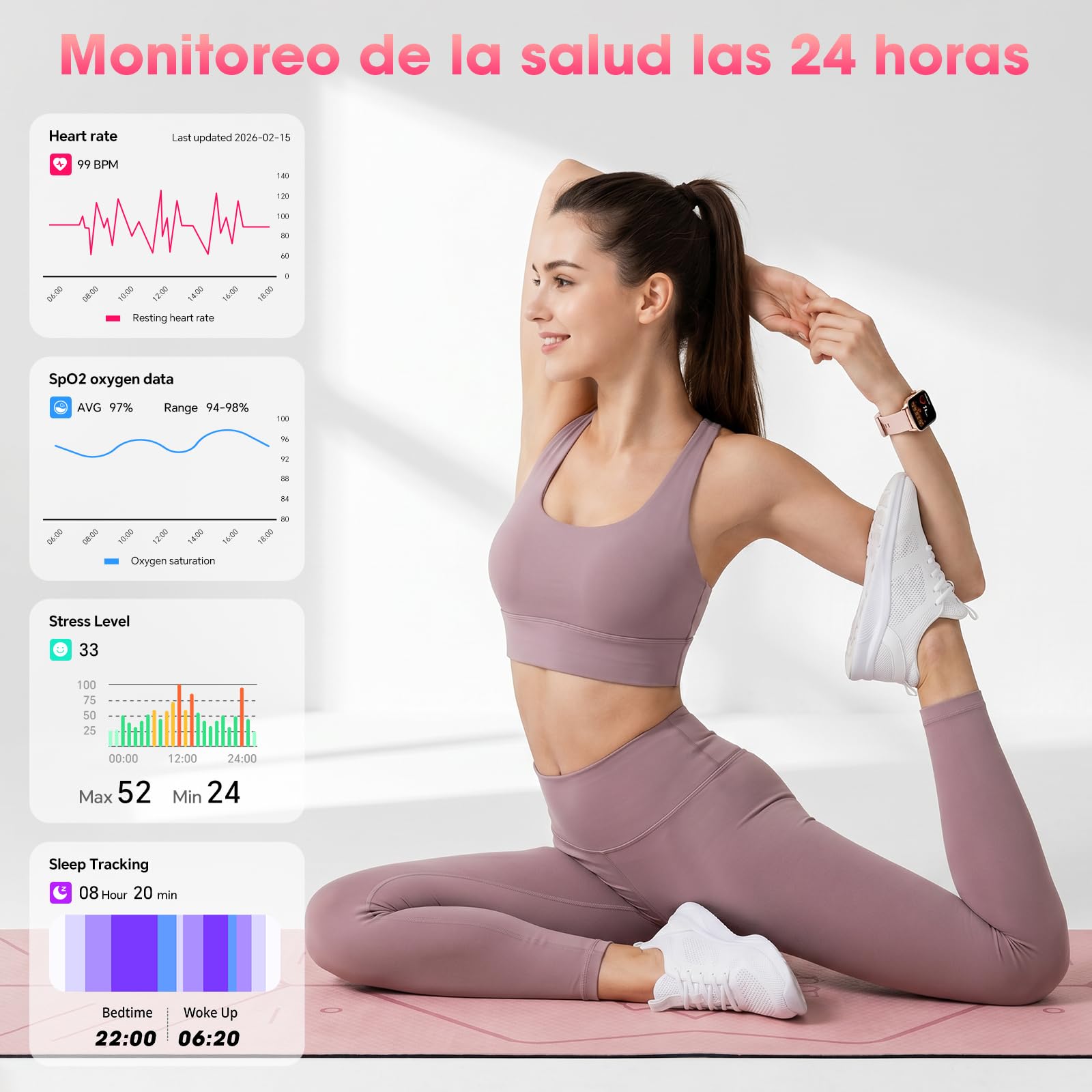 Reloj Inteligente Mujer, 7 Correas Regalo, 1,91" Pantalla Curva Smartwatch
