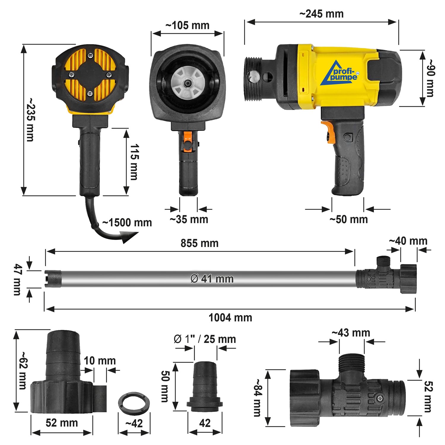 AMUR Diesel HEIZÖL ELEKTRISCHE Kraftstoff UMFÜLL FASSPUMPE Set 75 l/min 230 Volt
