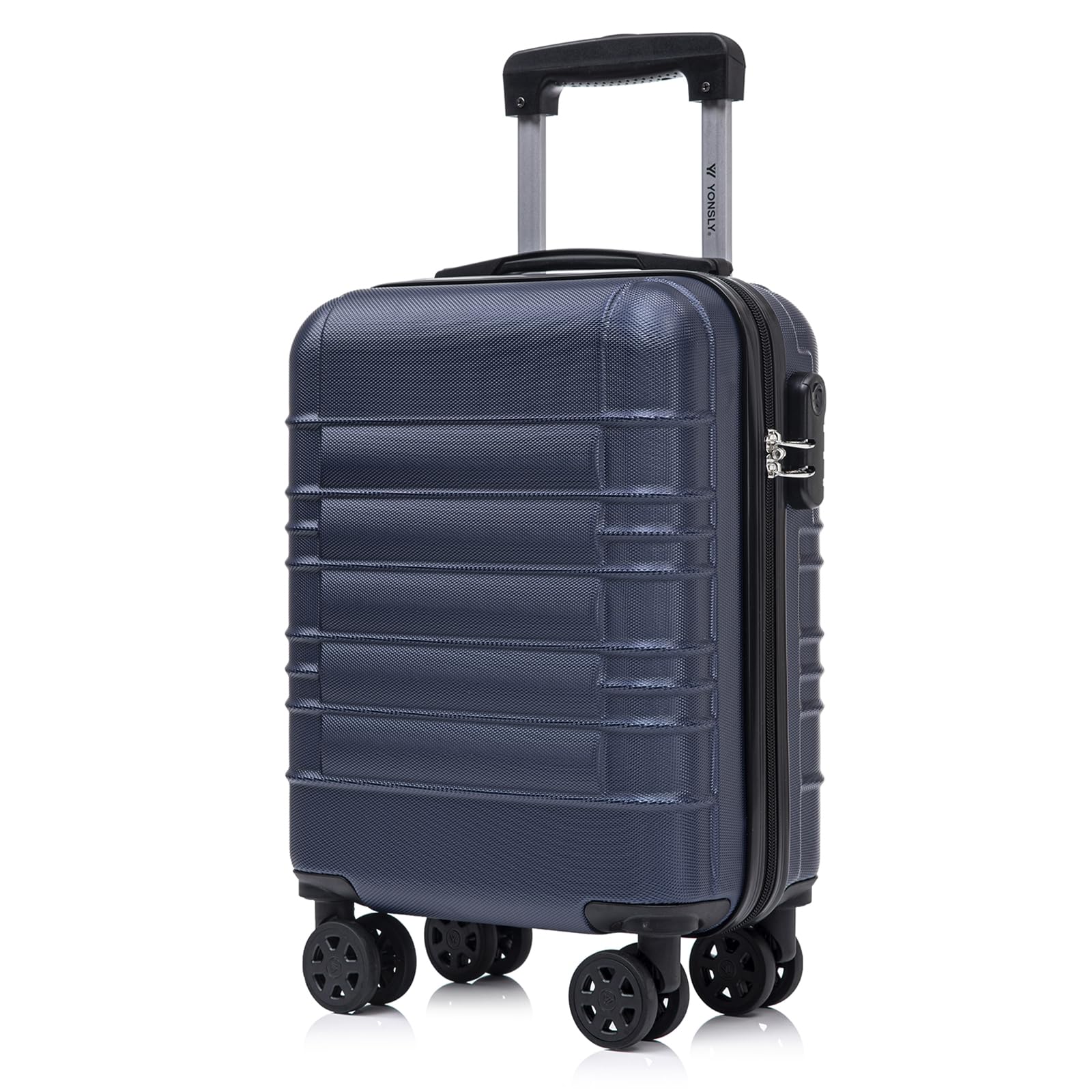 YONSLY Trolley Koffer Set, Reisekoffer, Rollkoffer Handgepäck, Kabinkoffer Suitcase, Gepäckset mit 360° Rollen, Hartschalenreisekoffer, Zahlenschloss, Gummigriff