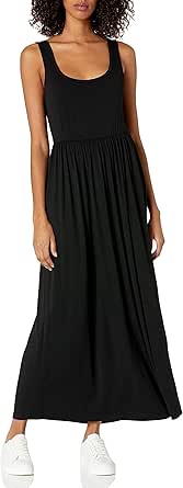 Amazon Essentials Damen Tailliertes Tanktop-Maxikleid(erhältlich in �Sbergrö�xe), Schwarz, L
