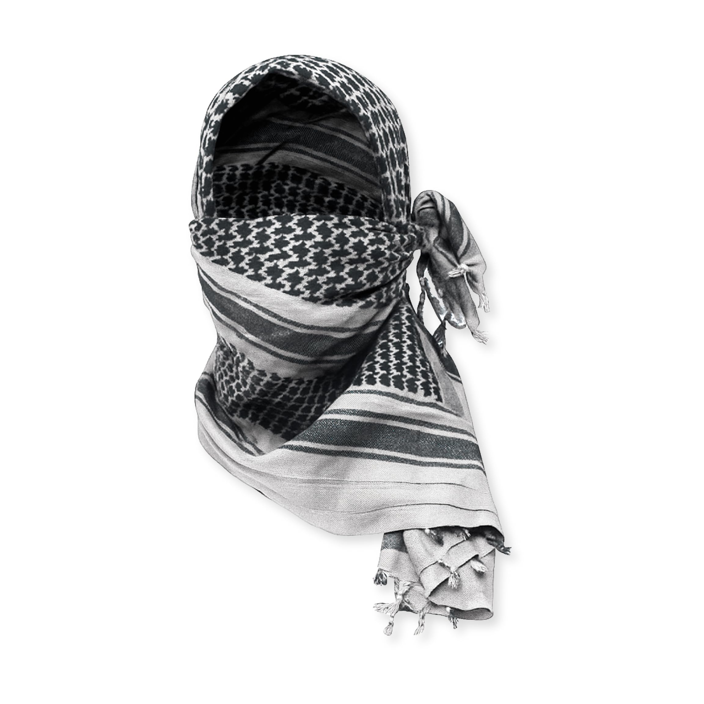 M MCGUIRE GEAR Shemagh Tactical Scarf, Middle Eastern Desert Hood, Bandana, Keffiyeh, Military Style, 100% Cotton, 42" x 42"