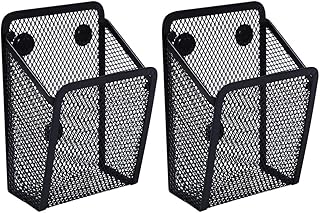 yyuezhi 2 Pièces Porte Crayon Magnétique Porte Stylo Magnétique Paniers de Rangement en Maille Organiseurs Magnétiques en Mailles Porte Stylo Organisateur de Bureau en Grille Métallique Noir