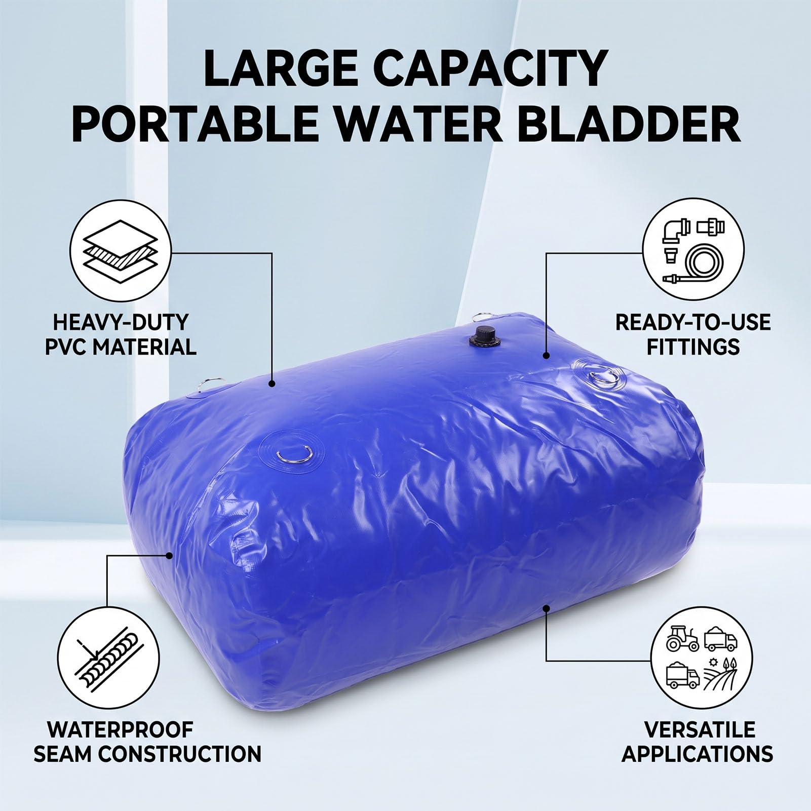 Acouto Depósito de Agua Plegable, Tanque de Almacenamiento de Agua 400L 106