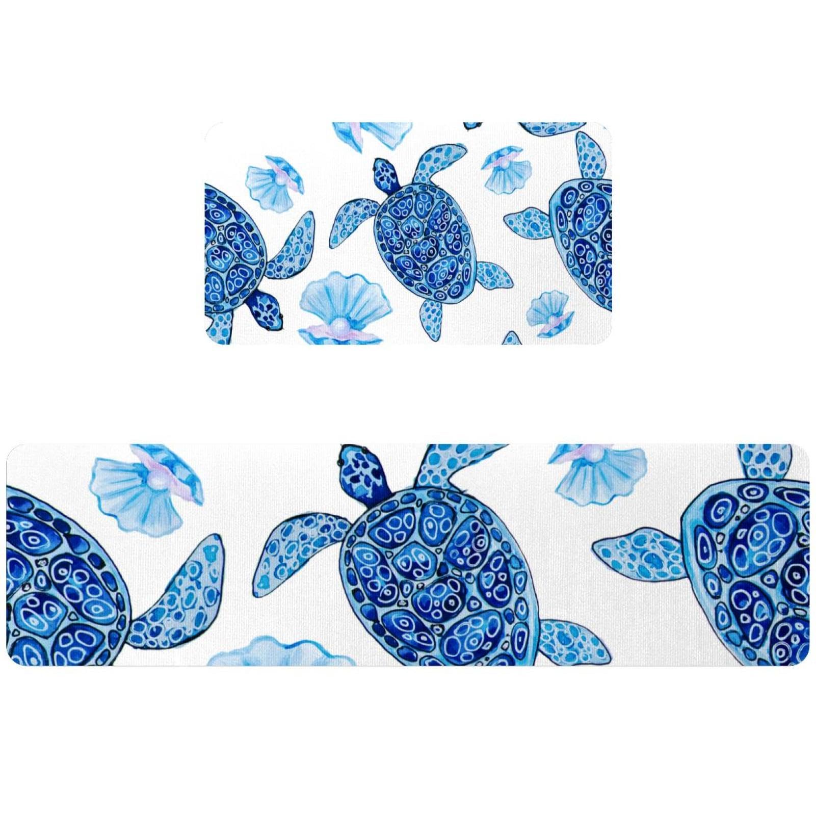 Tapis de cuisine bord de mer motif tortues pour couloir et maison