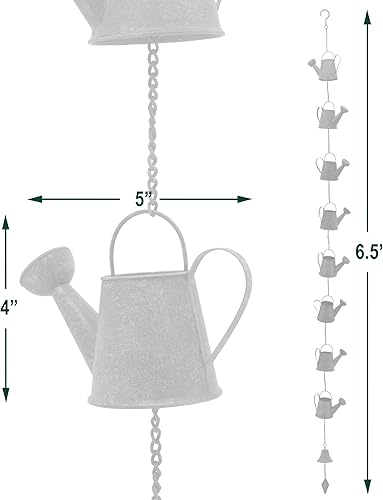 Vista 4 de Arcadia Garden Products RC03 - Cadena de lluvia para regadera, color azul antiguo