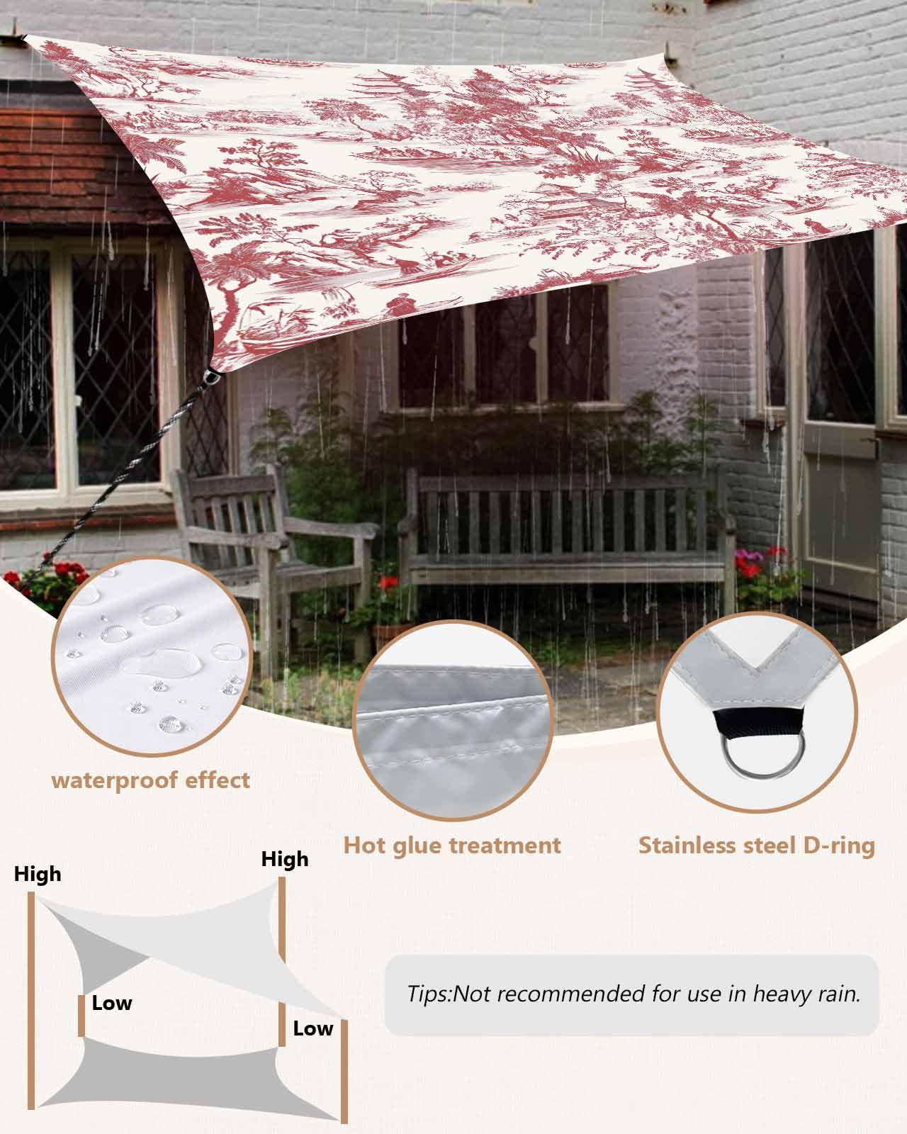 Amazon.com : Sun Shade Sail 6.5x10ft,Chinoiserie Garden
