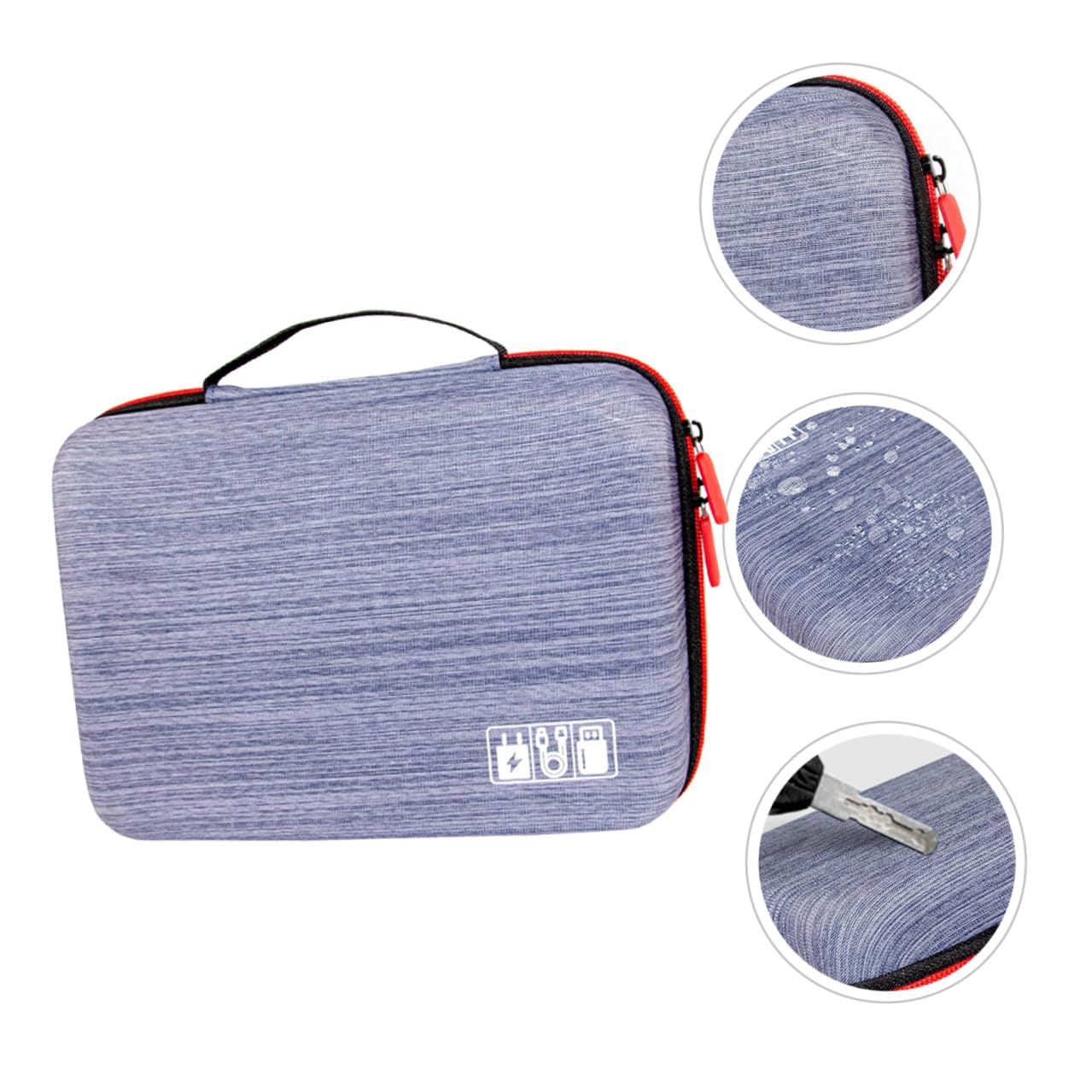 Bolsa Organizadora de Cables de Datos Ligera y Portátil Resistente al Agua Tela Oxford y Eva para Almacenamiento Seguro de Accesorios Electrónicos