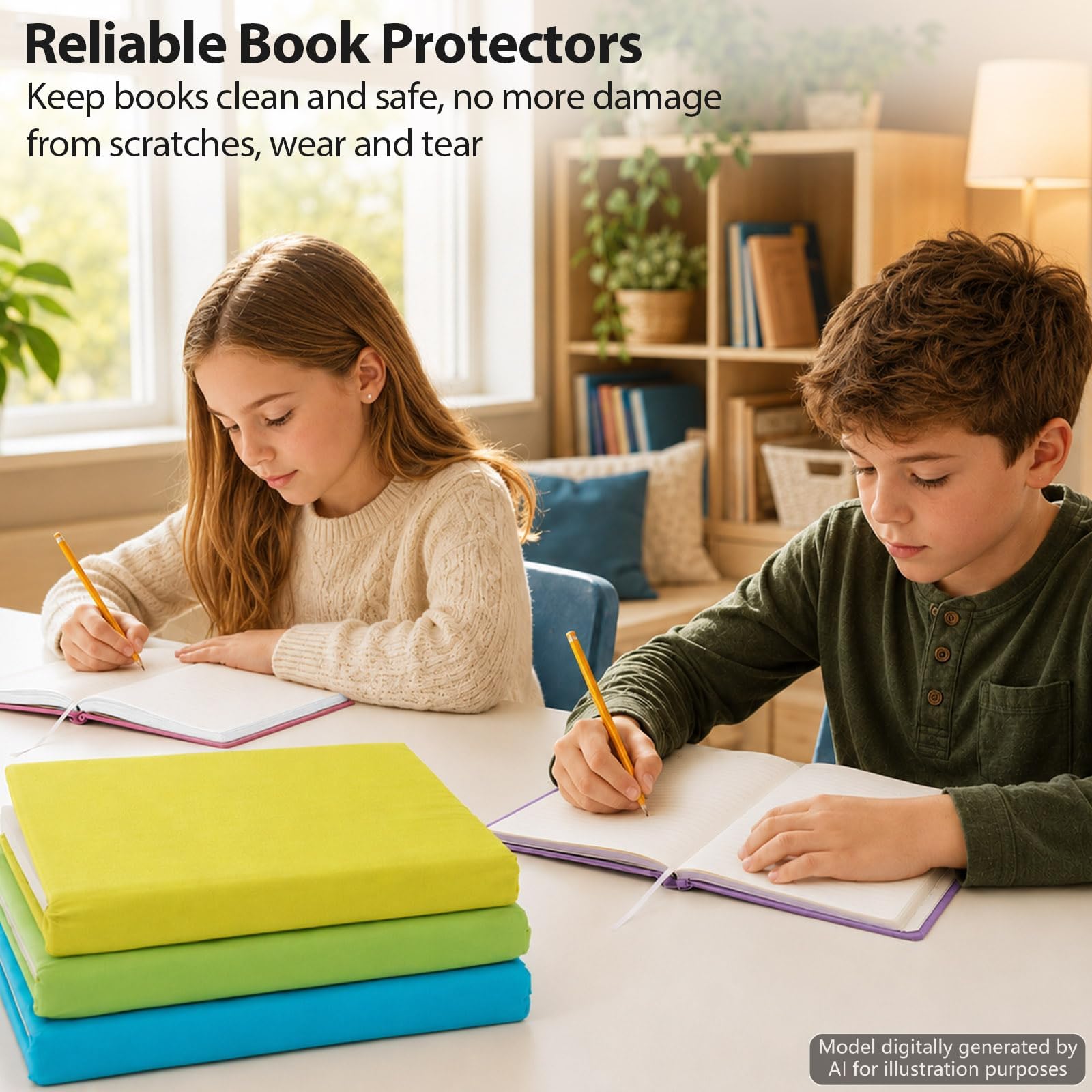 gisgfim Paquete de 12 fundas elásticas para libros de texto de tapa dura, lavables y reutilizables, de tela jumbo, libros de hasta 9 x 11 pulgadas, 12 colores surtidos, volver a suministros (arcoíris)