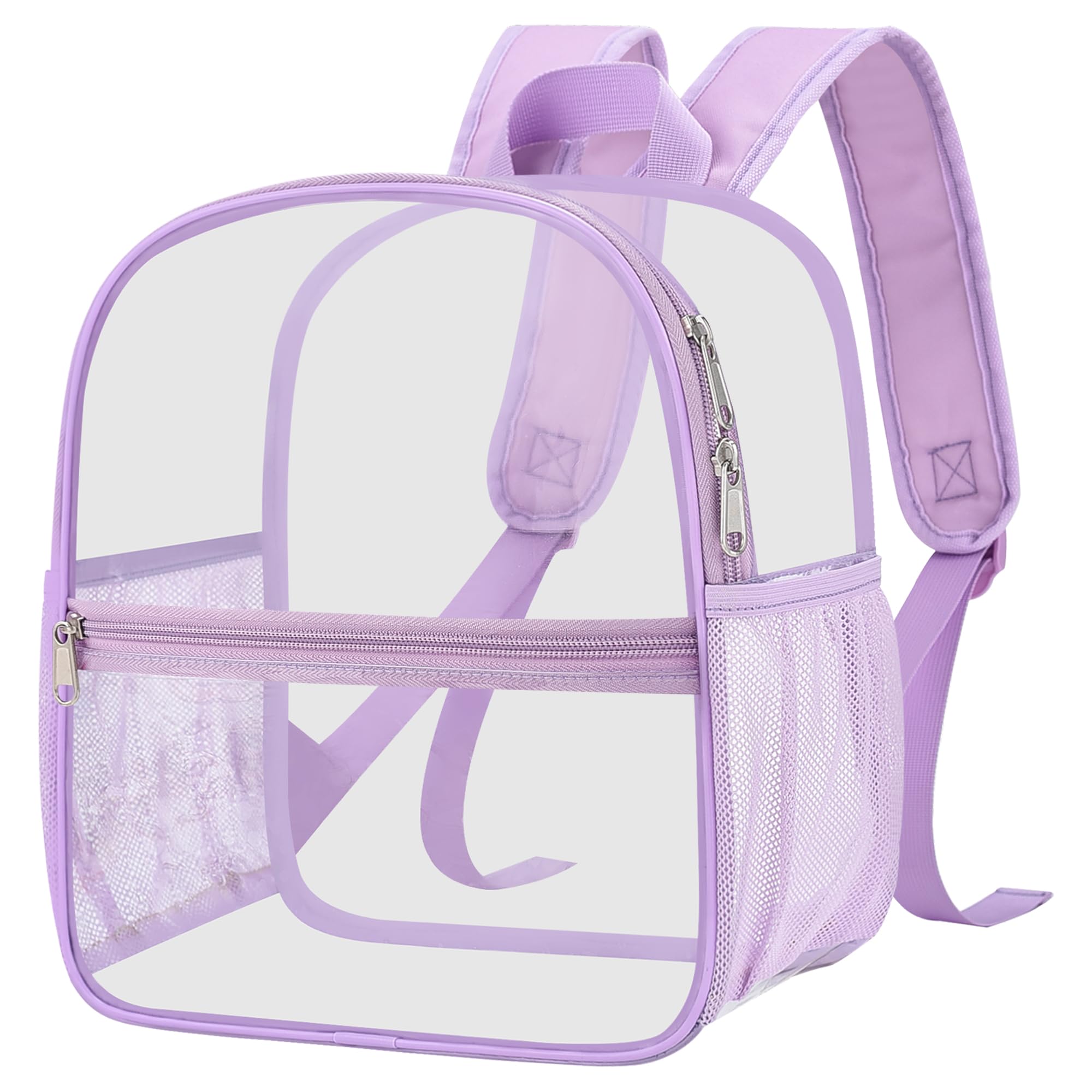 Oraben Clear Backpack for Stadium Events Sports Fan Backpack Stadium Bag | 12x6x11 in,Heavy Duty PVC Mini Small Clear Bag for Concerts, Sports,Work,Side Water Bottle Pocket