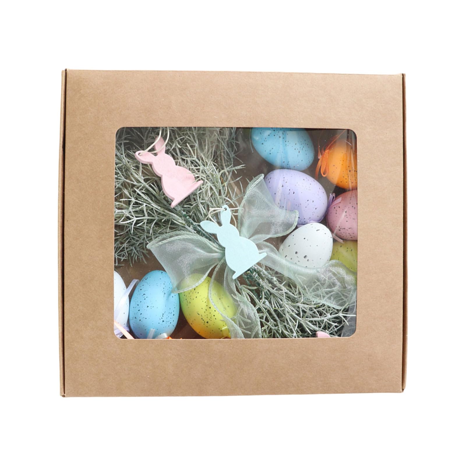 Tsophreniq Easters Wreath Craft Set Easters Decoration Crafting Component Including Rabbits Colorful Eggs and Flowers Decors Materials
