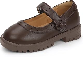 Girls Mary Jane Dress Shoes School Uniform Shoes Flower Toddler Little Kid Round Toe Platform Flats