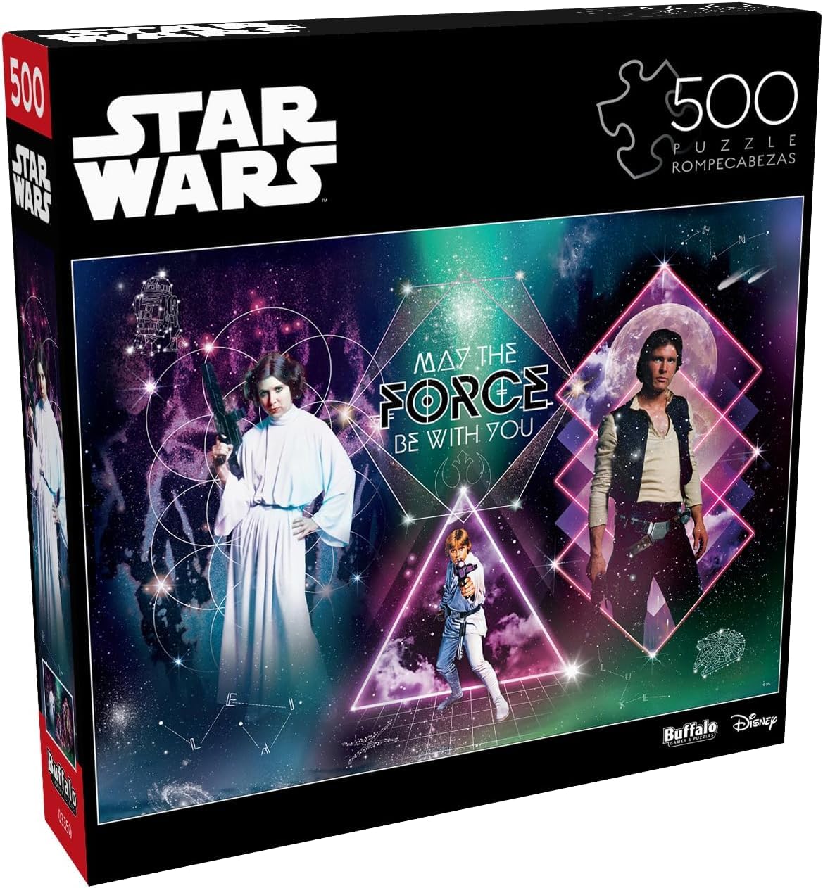 Buffalo Games - Star Wars - Galactic Trio - Puzzle da 500 pezzi per adulti impegnativo puzzle perfetto per serate di gioco - 500 pezzi Dimensioni finite è 21,25 x 15,00