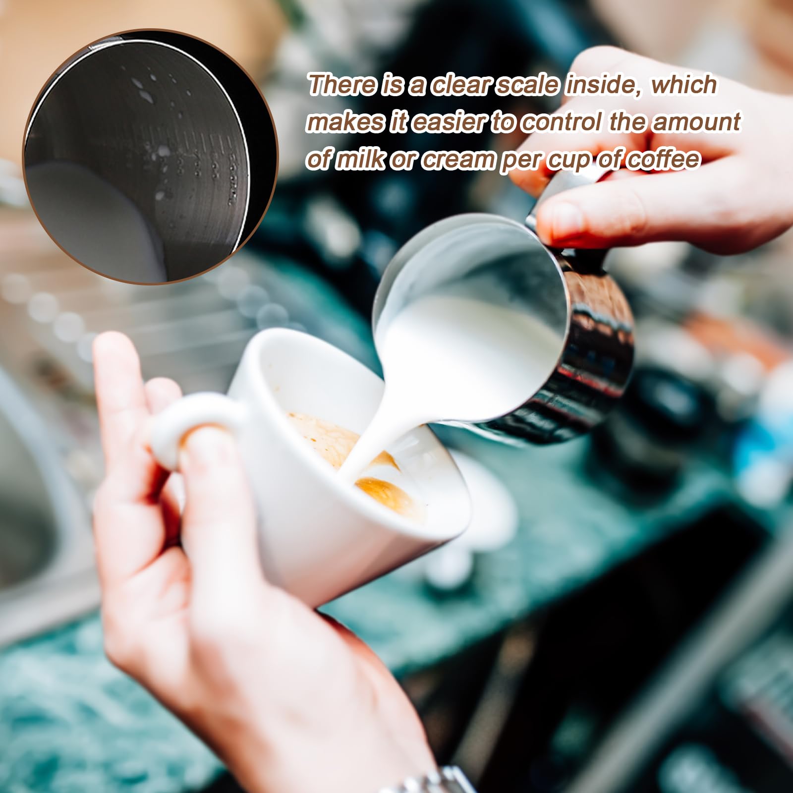 Termometro E Bricco Per Latte Da 600 Ml - Per Caffè Professionale, Cappuccini E Caffellatte - Foto 11