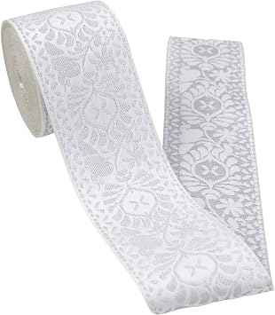 Boho Jacquard Ribbon Floral Ribbon Silver Embroidery Jacquard Trim for Sewing, Handmade Bag, Clothing Decoration AIETSYEI