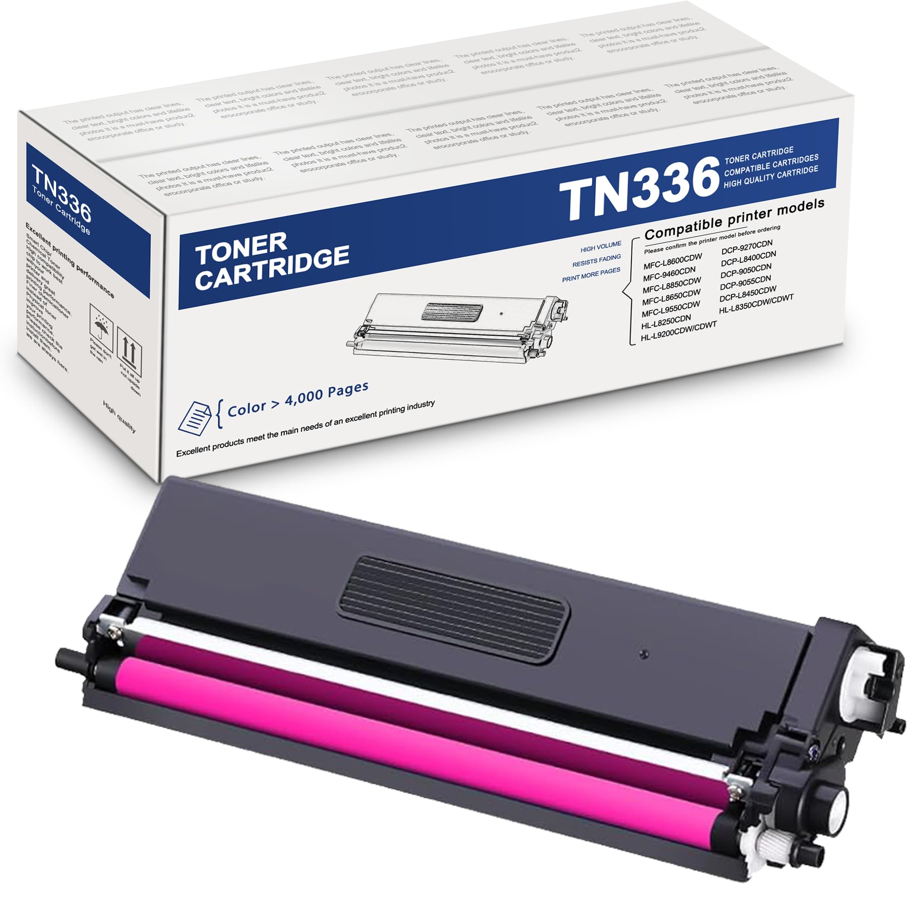 TN336 Toner cartridges Replacement for Brother TN336M High Yield Magenta Toner Cartridge HL-L8250CDN, HL-L8350CDW, HL-L8350CDWT, MFC-L8600CDW,