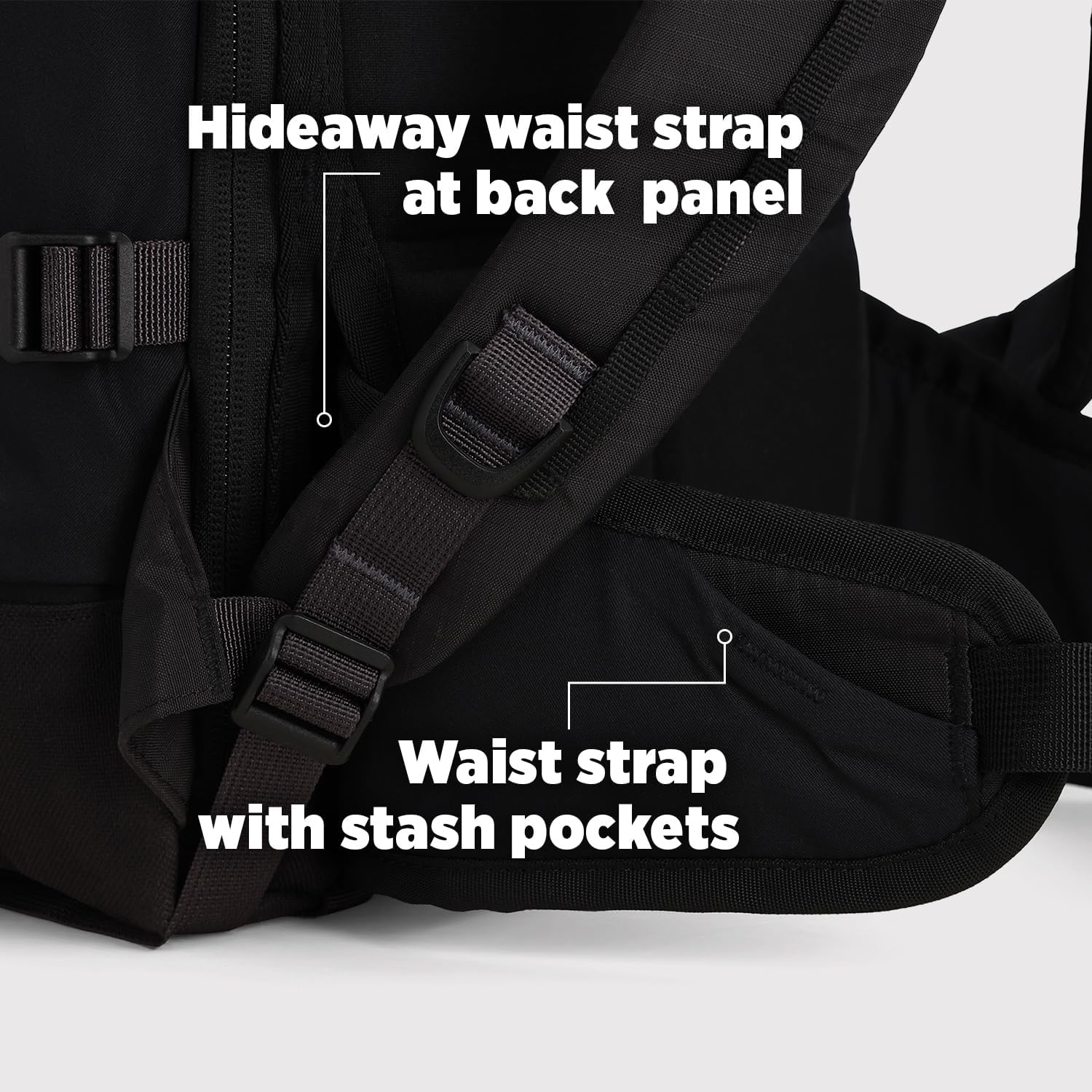 Topo Designs Rover Trail Pack 22L, Molded Back Panel, Waist Belt, Water Bottle Pockets, Bluesign Approved (Black/Neutral)