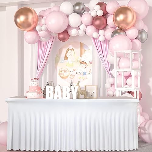 Miniatura 83 de Faldas de mesa negras para mesas rectangulares de 6 pies, funda de elastano para mesas de 6 pies, mantel elástico, lavable, resistente a