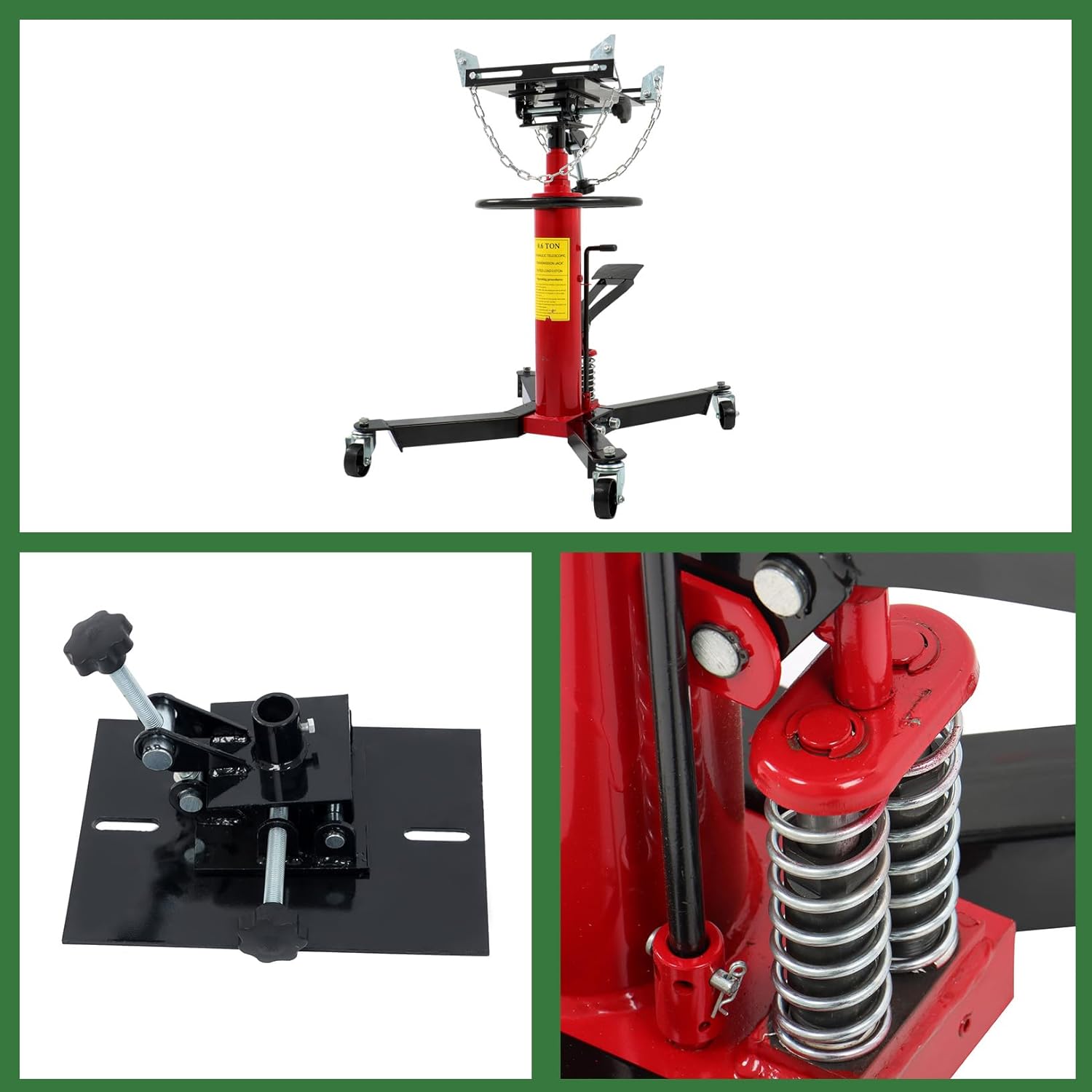 34-68 Inch High Lifting Height 1322-1660 lbs Capacity Transmission Jack Capacity 2-Stage for Automobile Repair Shop