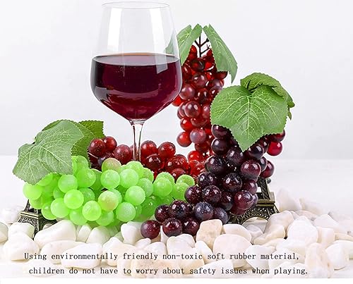 Miniatura 3 de 2 racimos de uvas artificiales de uva artificial, uvas artificiales realistas para fiestas, pub, gabinete, adorno para el hogar, jardín, boda,