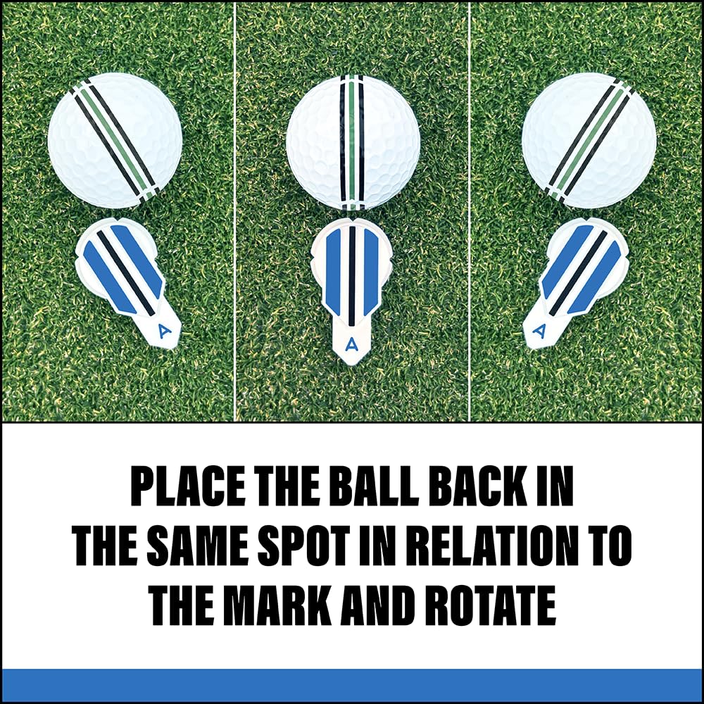 Golf Marker - Golf Accessories for Putting Aid – Golf Ball Alignment Marking Tool for Faster and More Accurate Golf Putting - Golf Ball Marker with 360° Rotation