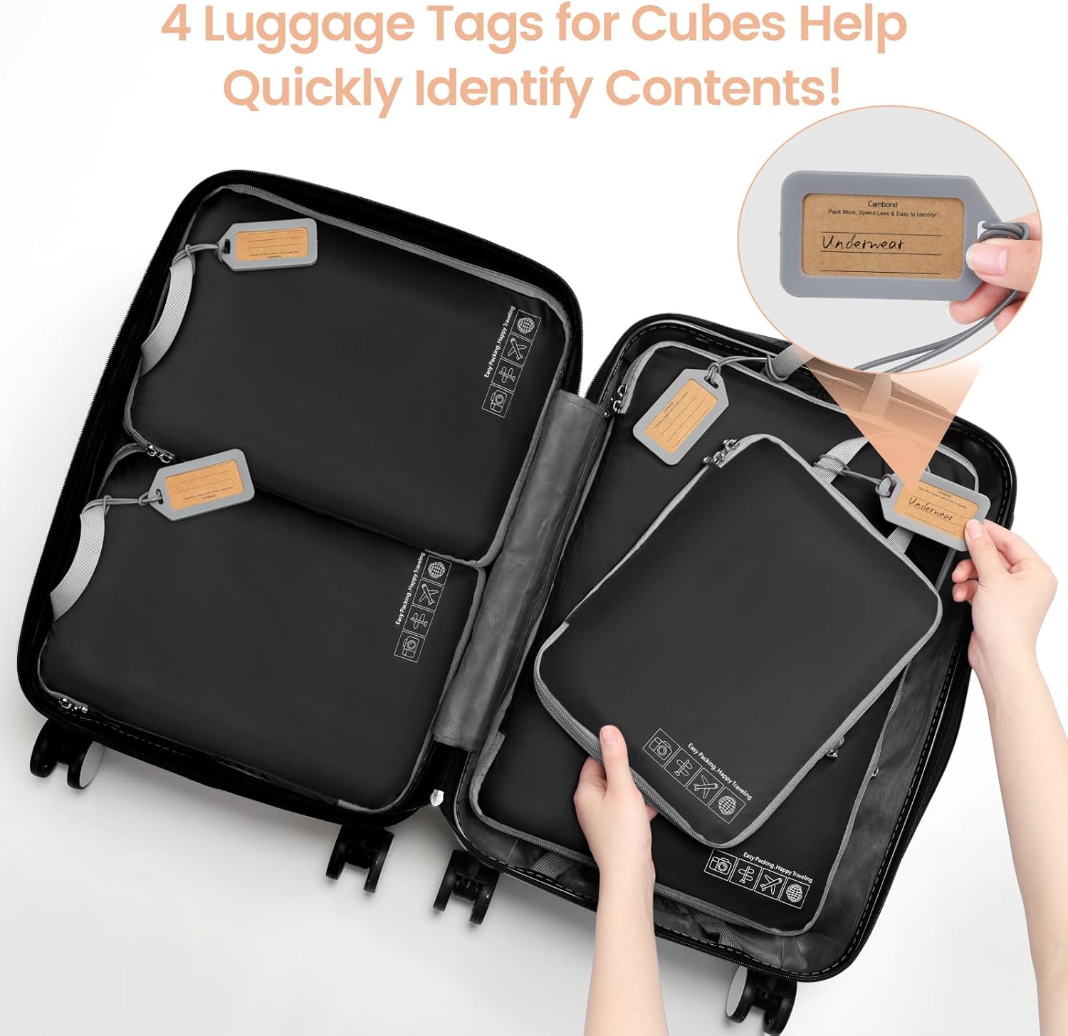 Cambond Compression Packing Cubes for Travel - Lightweight Expandable Travel Bags Luggage Organizers Travel Essentials Compression Cubes for Travel Space Saver for Carry on Suitcases Organizer - Image 5