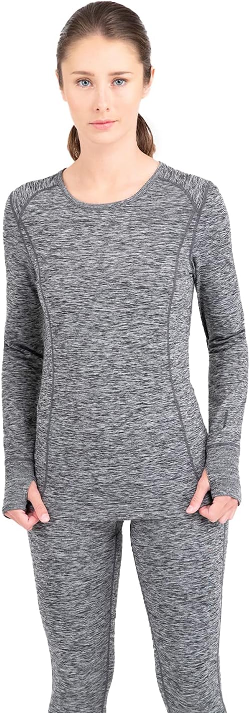 Terramar Womens 2.0 Cloud Nine Midweight Performance Baselayer Scoop Shirt