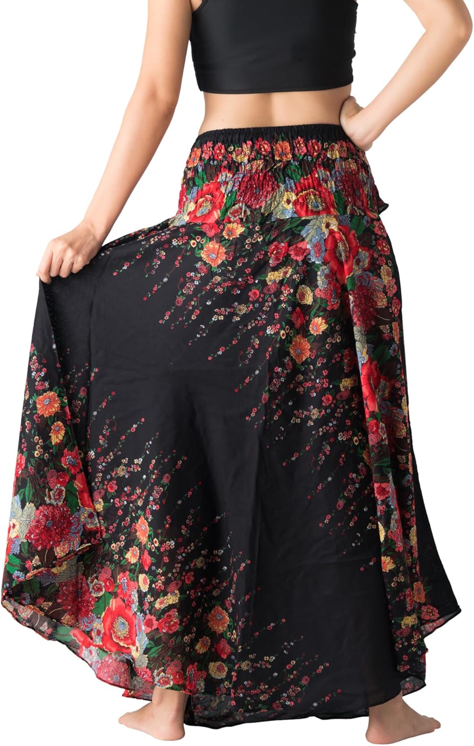 Long Skirts for Women Maxi Boho Skirt Floral Print - Image 4
