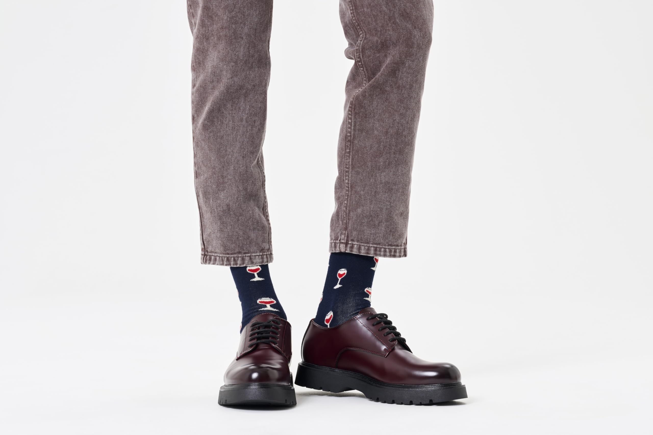 Happy Socks Zestaw 2 Skarpetek - Skarpetki o Tematyce Wina dla Miłośników Wina - Zabawne Pudełko Prezentowe na Boże Narodzenie i Urodziny