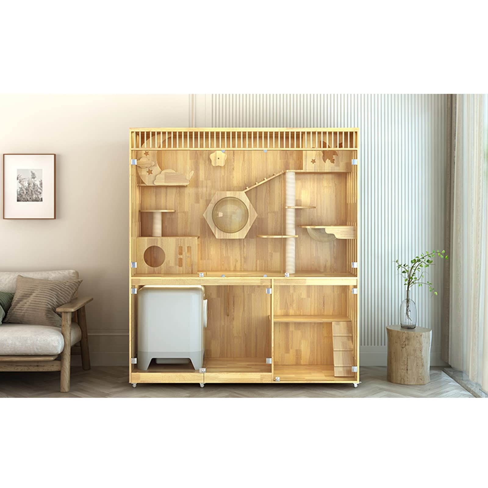 villa per gatti Gabinetto for gatti in legno for, gabbia for, può mettere a casa la lettiera for intelligente Per interni