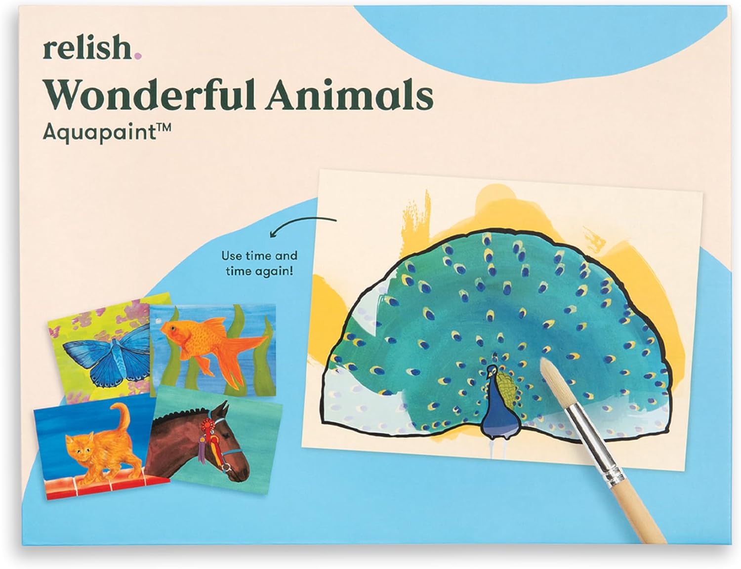 Relish - Aquapaints Activities for Seniors - Pack of 5 Reusable Water Painting Toys, Wonderful Animals, Specialized Products & Gifts for Elderly