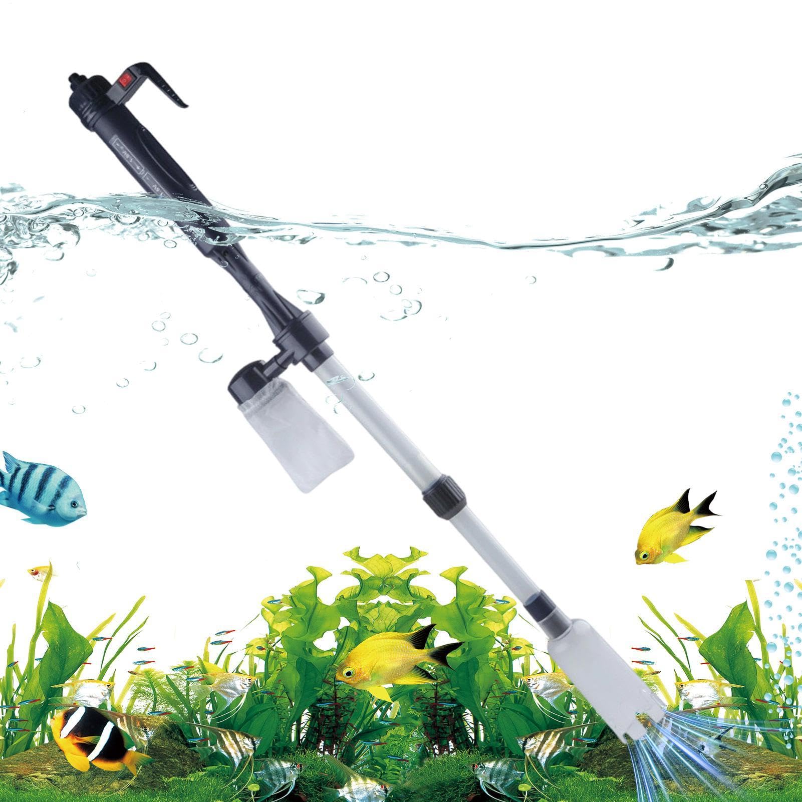 Aquarium Vacuum Gravel Cleaner Telescopic Electric Adjustable Powerful
