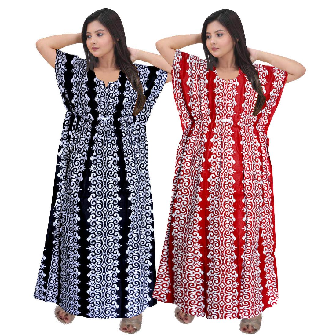 Women's Pure Cotton Nightwear Casual Nighty (FASHION-1079 XL) Maroon-image-26