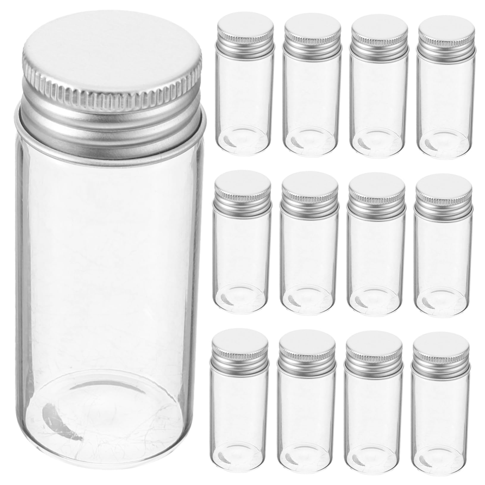 minkissy 24 Stück Glas Reagenzgläser 30ml mit Deckel Auslaufsichere Kleine Glasröhrchen für Labornutzung und Probenaufbewahrung
