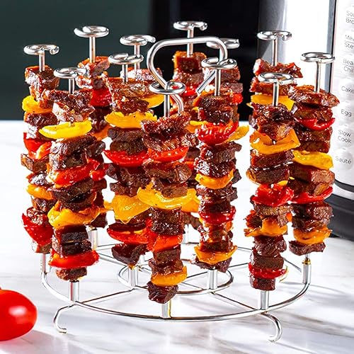 Miniatura 5 de Soporte para brocheta para freidora de aire compatible con Ninja Foodi 6Qt 8Qt Soporte vertical de pinchos con soporte de acero inoxidable