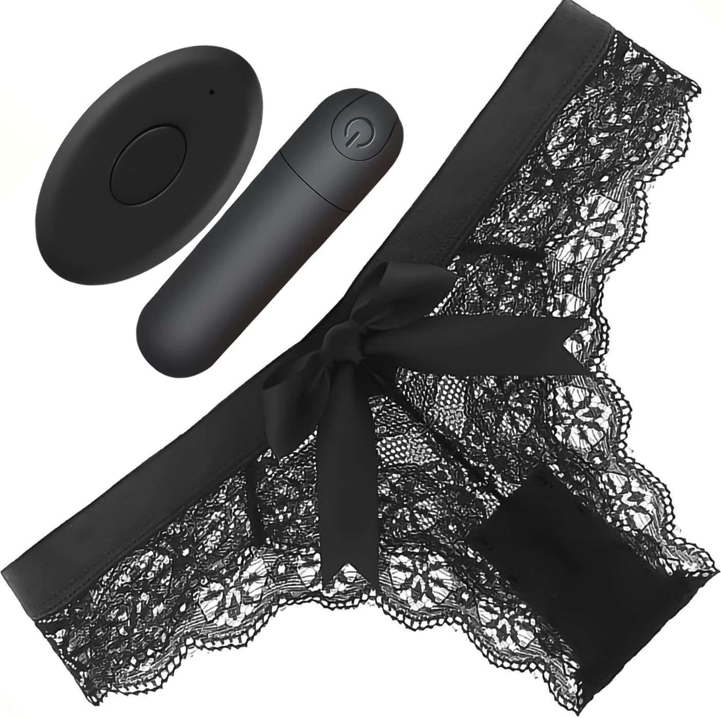 FOPS Vibrador con Mando a Distancia – Vibrador para Salir de Fiesta – Sexy Tanga Negro Talla S-L FOPS A100