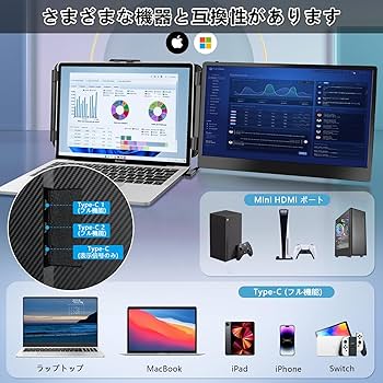 Amazon.co.jp: ラップトップスクリーンエクステンダー、14インチラップ