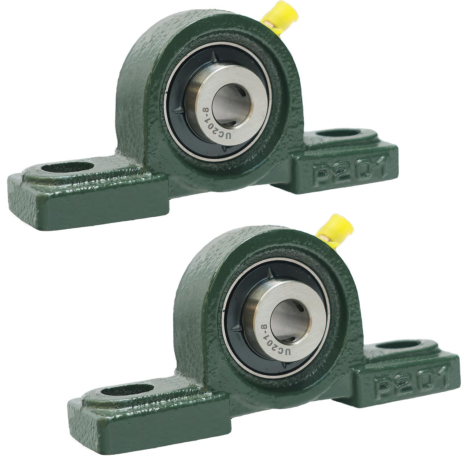 SACKORANGE 2 Pack UCP201-8 Pillow Block Bearing - 1/2" Mounted Pillow Block Bearings Solid Cast Iron Base - Self Alignment (UCP201)