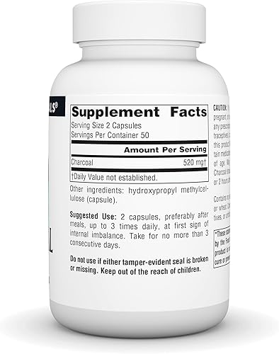 Miniatura 2 de Source Naturals Carbón - 100% Puro Activado, Ayuda Digestiva - 100 Cápsulas