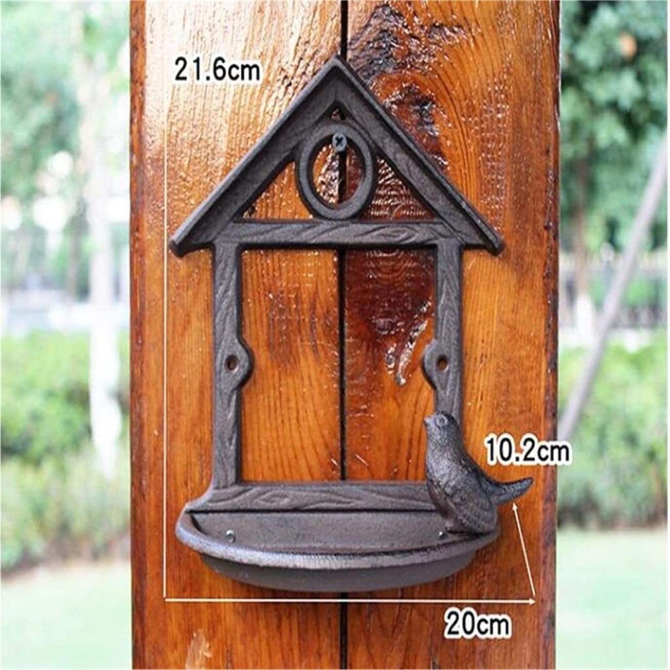 Karmnik dla Dzikich Ptaków Bird Feeder Rustykalny Żeliwny Karmnik Dla Ptaków Dom Naścienny Miska Do Przechowywania Z Figurkami Wystrój Ogrodu Wróbli