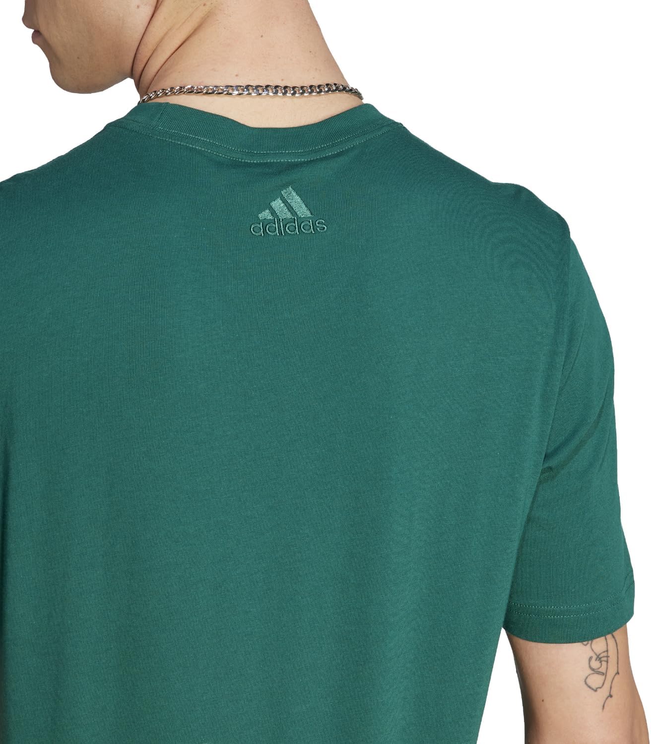 Adidas Men's Essentials Single Jersey Linear Embroidered Logo T-Shirt Legacy, Collegiate Green/Collegiate Green, X-Large Tall - Image 9