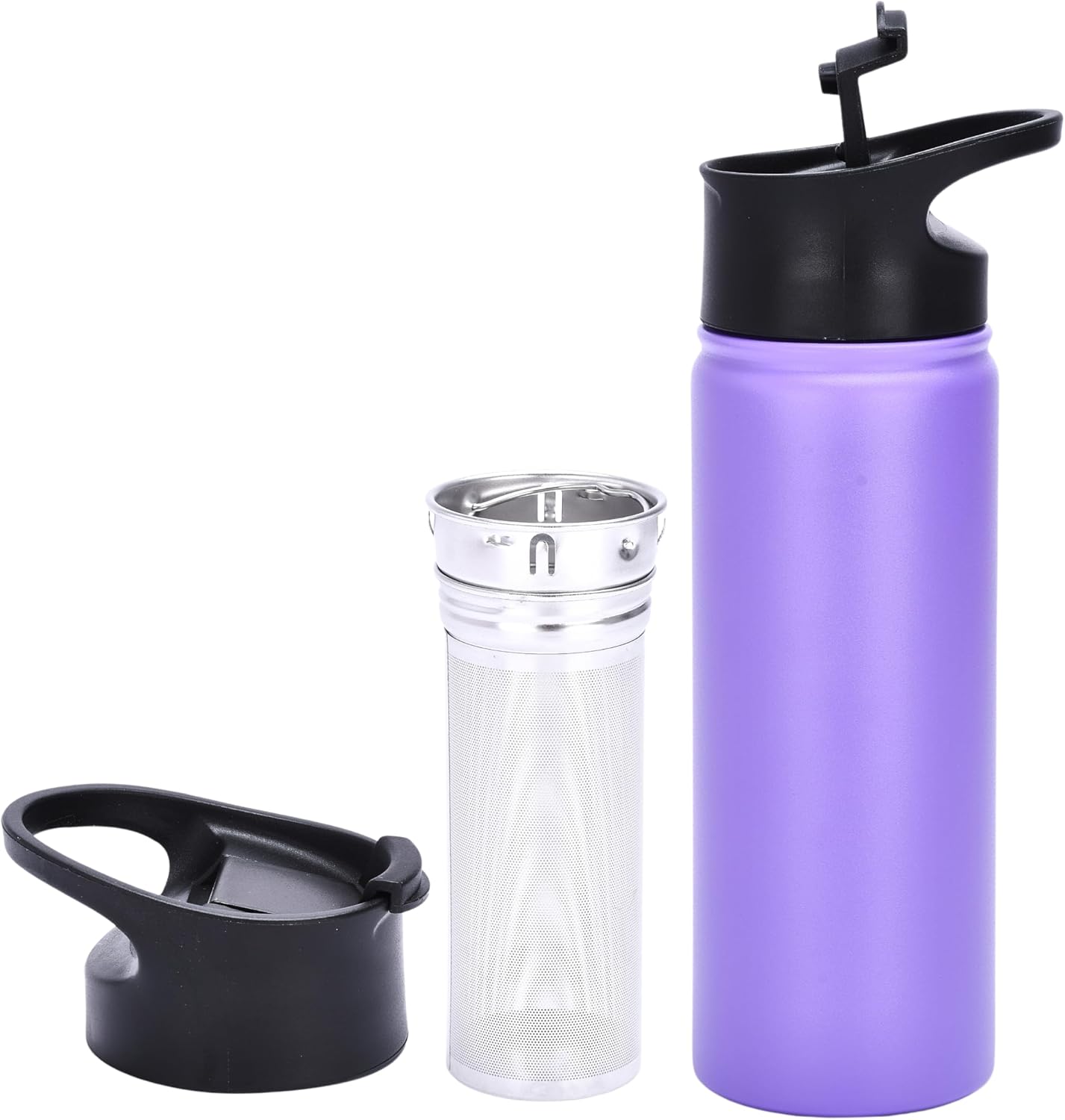 Bottiglia d’acqua Auxesia con infusore di frutta, bottiglia d’acqua isolata in acciaio metallico con inserto per infusore, infusore per tè sfuso aromatico, bottiglie da viaggio per bevande calde e fredde, acqua infusa