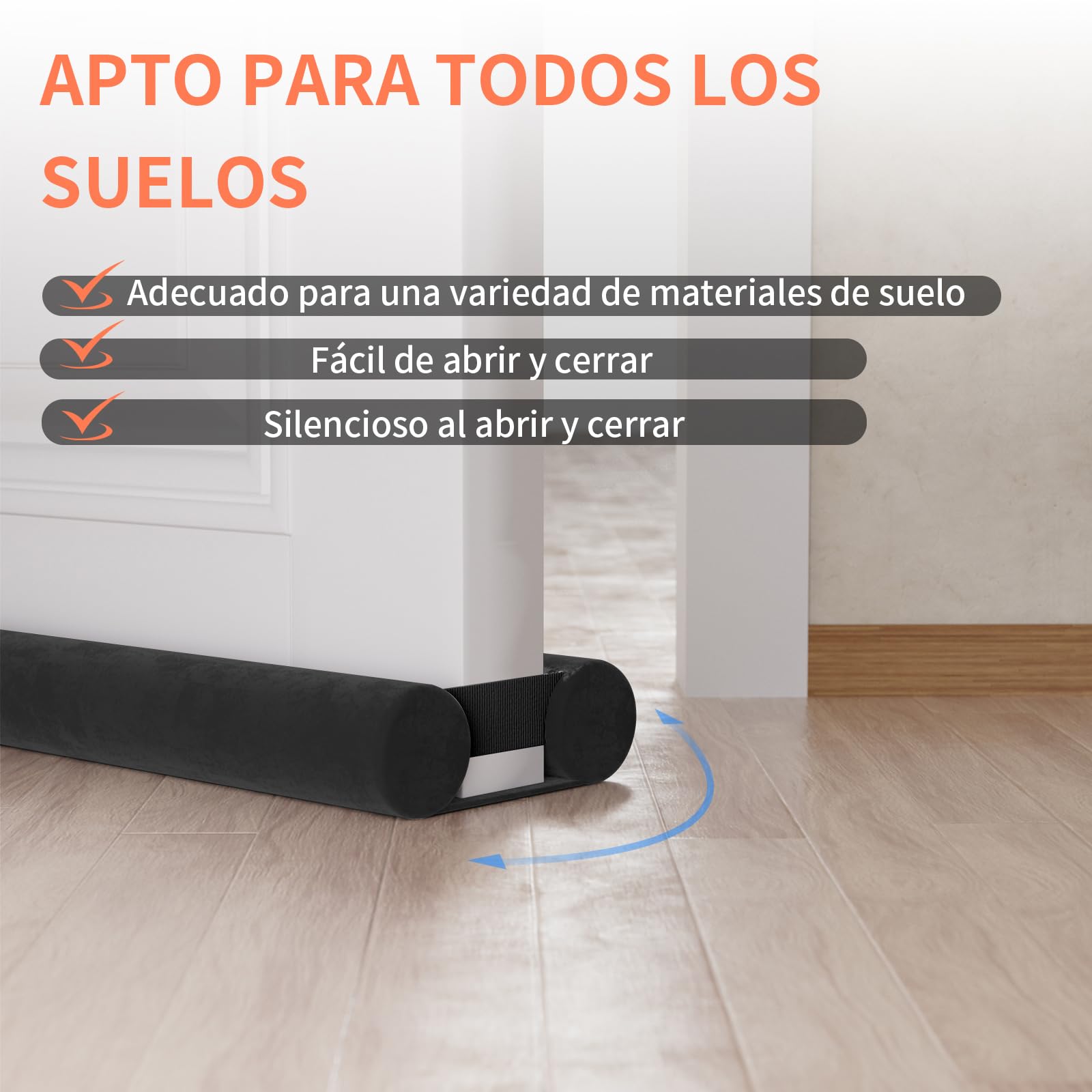 BKSAI Burlete para Puerta sin Adhesivo, 60-75 cm para Puerta de casa, Ducha, baño, balcón, Cortavientos