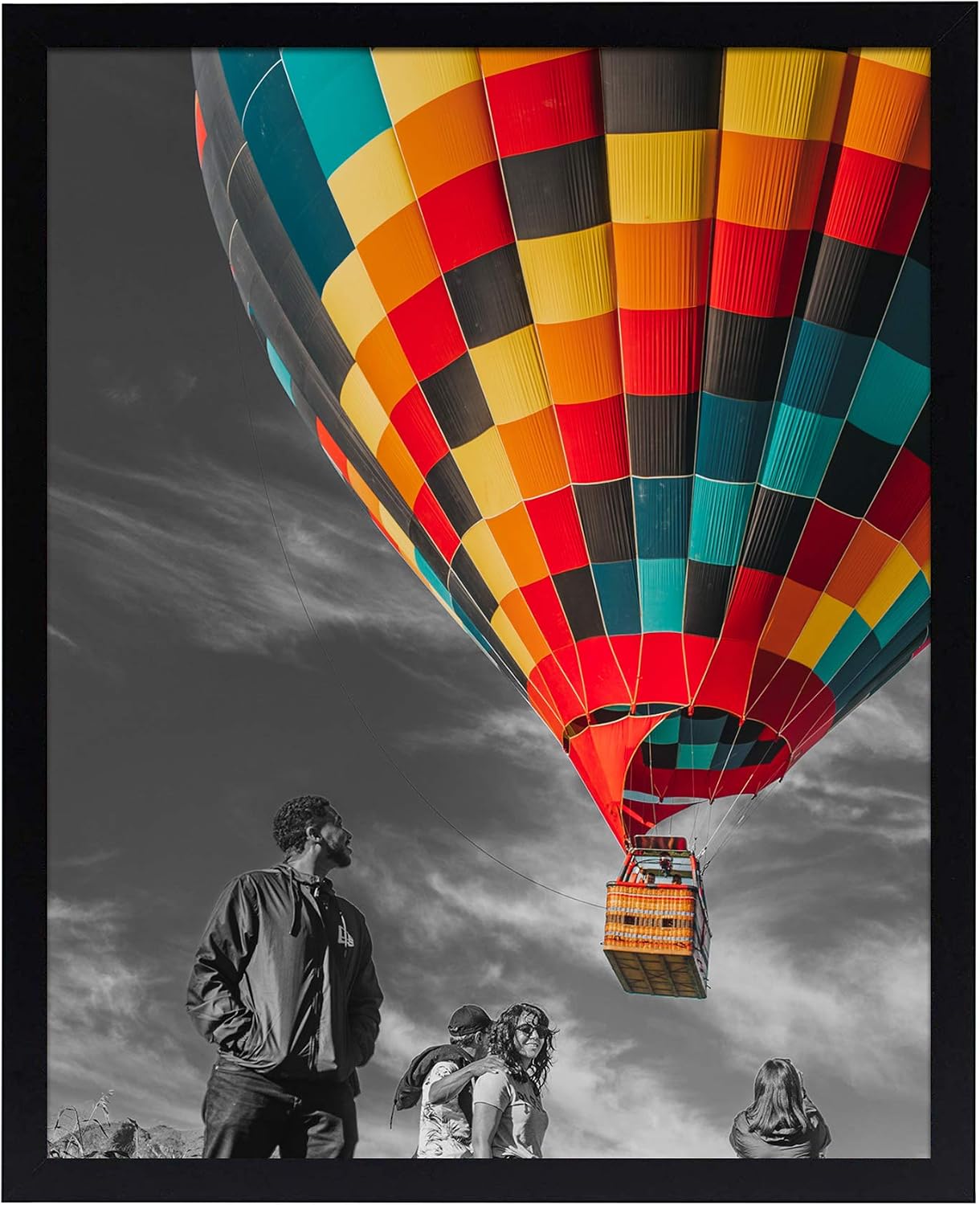 Golden State Art, 16x20 Poster Frame, Horizontal and Vertical Wall Display, with Plexiglass (Black, Set of 1)