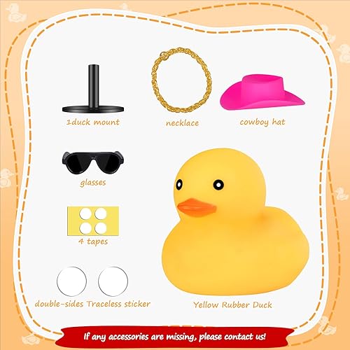 Miniatura 49 de Patos de goma con soporte de enchufe de pato, patos de automóvil para tablero de instrumentos, pato para decoración de Jeep y automóvil, divertido