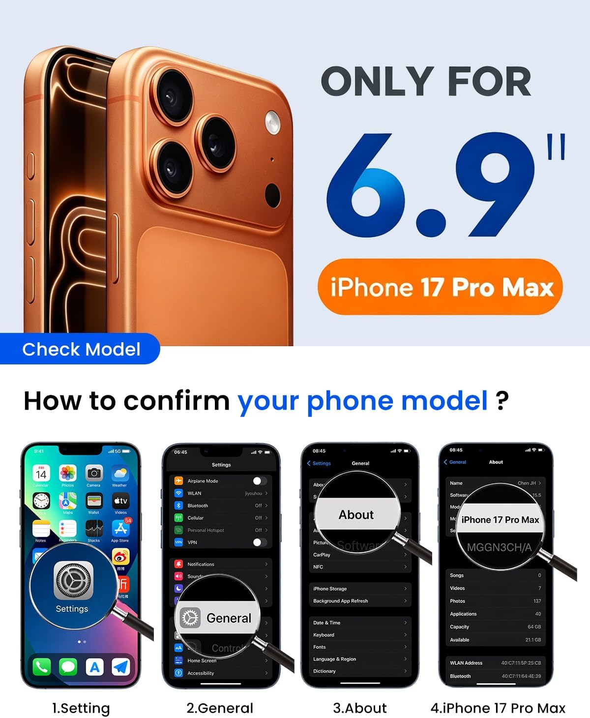 for iPhone 17 Pro Max Wallet Case with Built-in Screen Protector